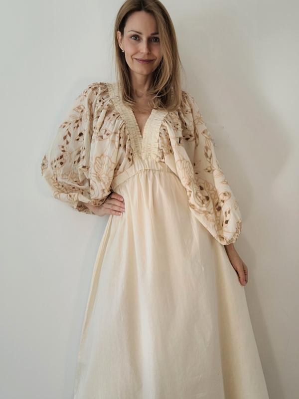 Arya dámske bohato zdobené ažúrové boho šaty z bavlny