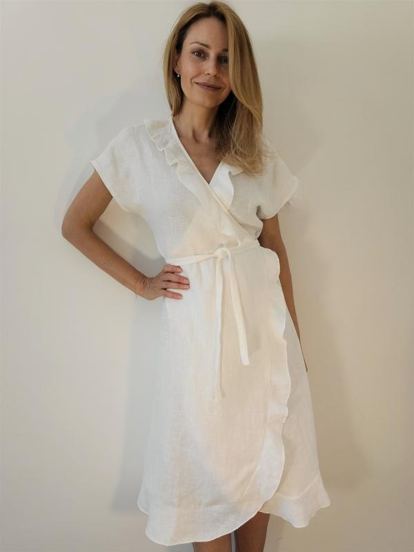 Lili dámske ľanové šaty biele