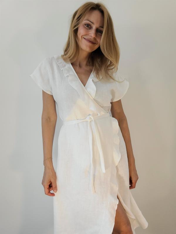 Lili dámske ľanové šaty biele